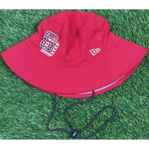 San Diego Padres New Era MLB USA America Red Bucket Hat OS Stretch Drawstring